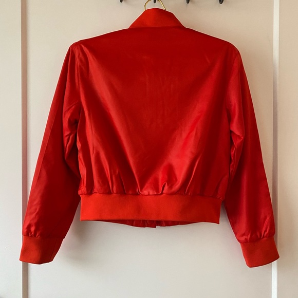 Nike Girls Crop Satin Varsity Jacket - Picture 3 of 5